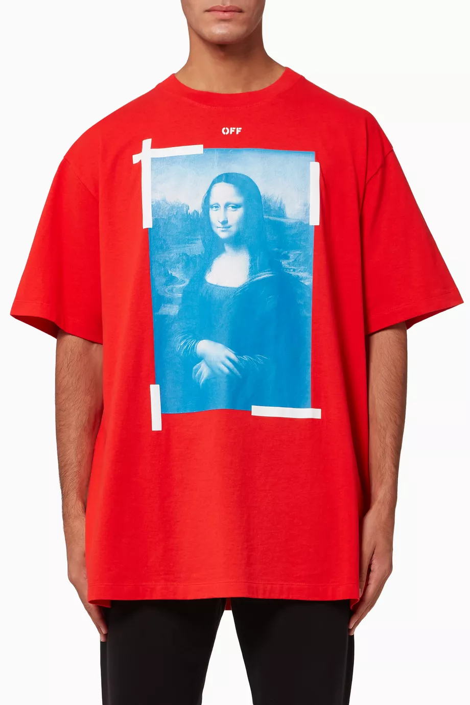 Buy Off White Red Mona Lisa Oversized Cotton T Shirt For Men Online Ounass Oman
