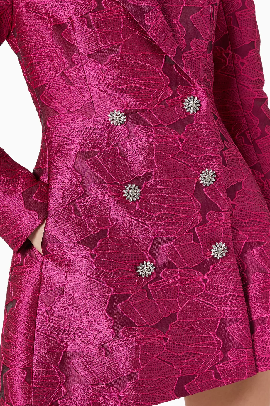 rotate pink blazer dress Rotate Birger Christensen Pink Wool Blend Boucl Newton Blazer Dress M