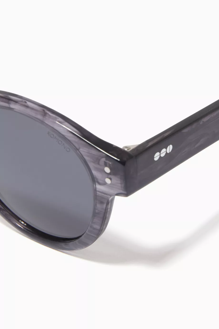 Buy Komono Grey Clement Round Sunglasses in Acetate For Men  display picture 3