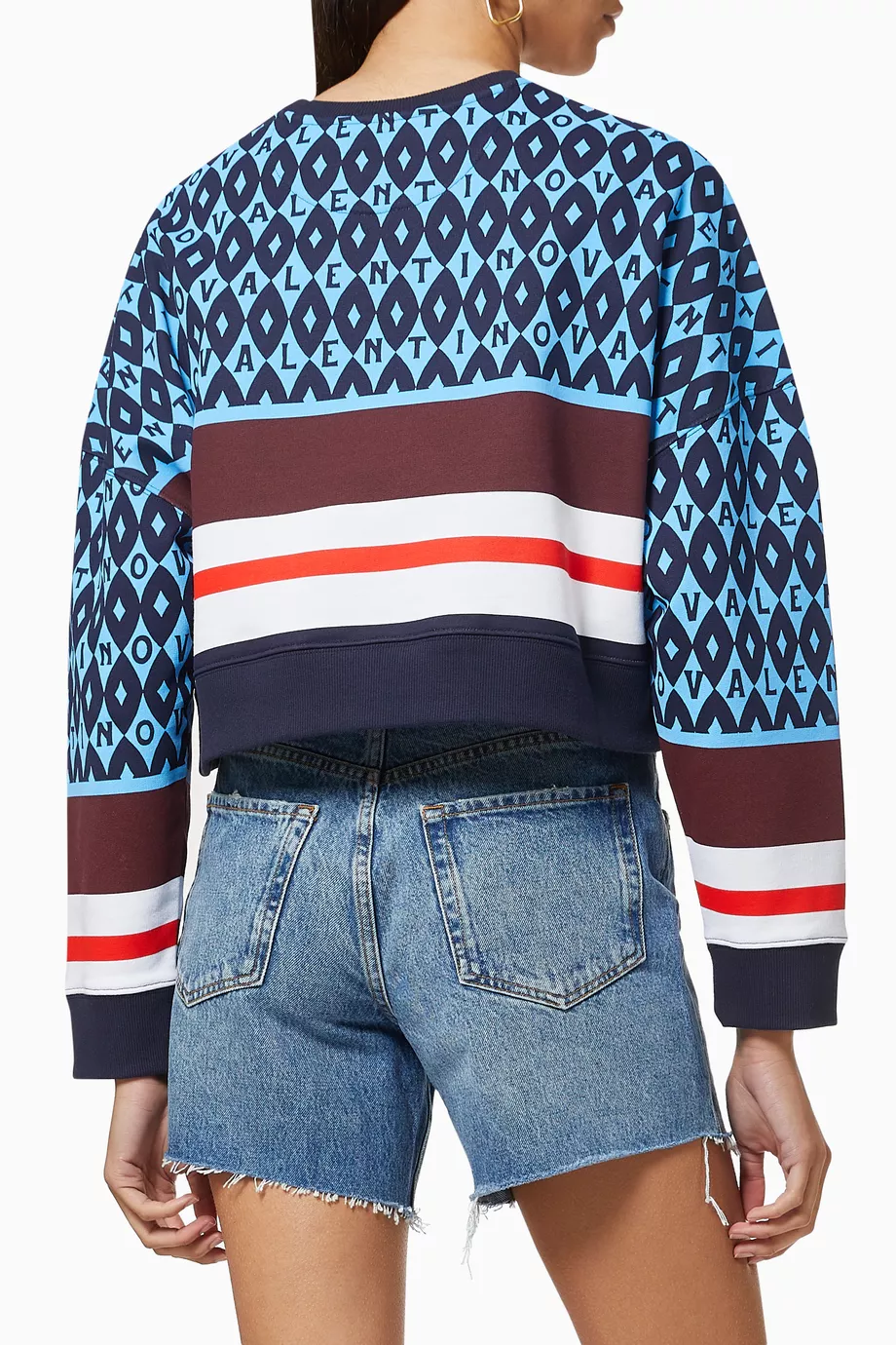 Buy Valentino Garavani Blue Valentino Foulard Archive Cropped