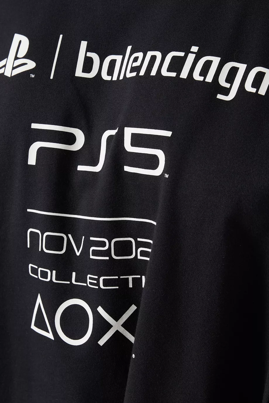 BALENCIAGA ×  23SS GAME SHIRT Buy Balenciaga Black Playstation Boxy T-shirt in Vintage Jersey