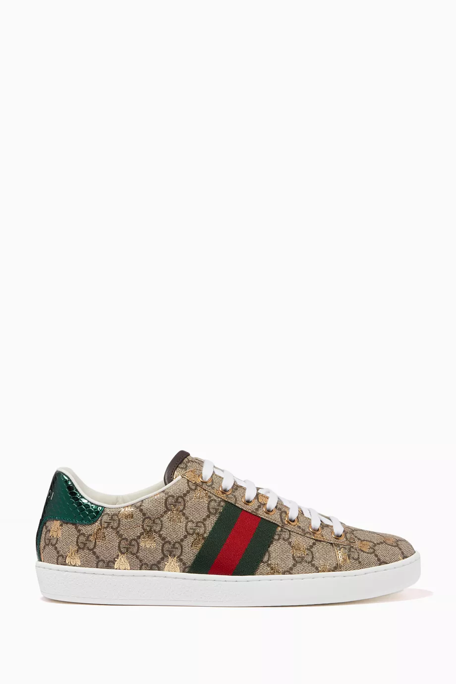 Buy Gucci Neutral Ace Bee Print Sneakers in GG Supreme Canvas Online for Women Ounass Oman