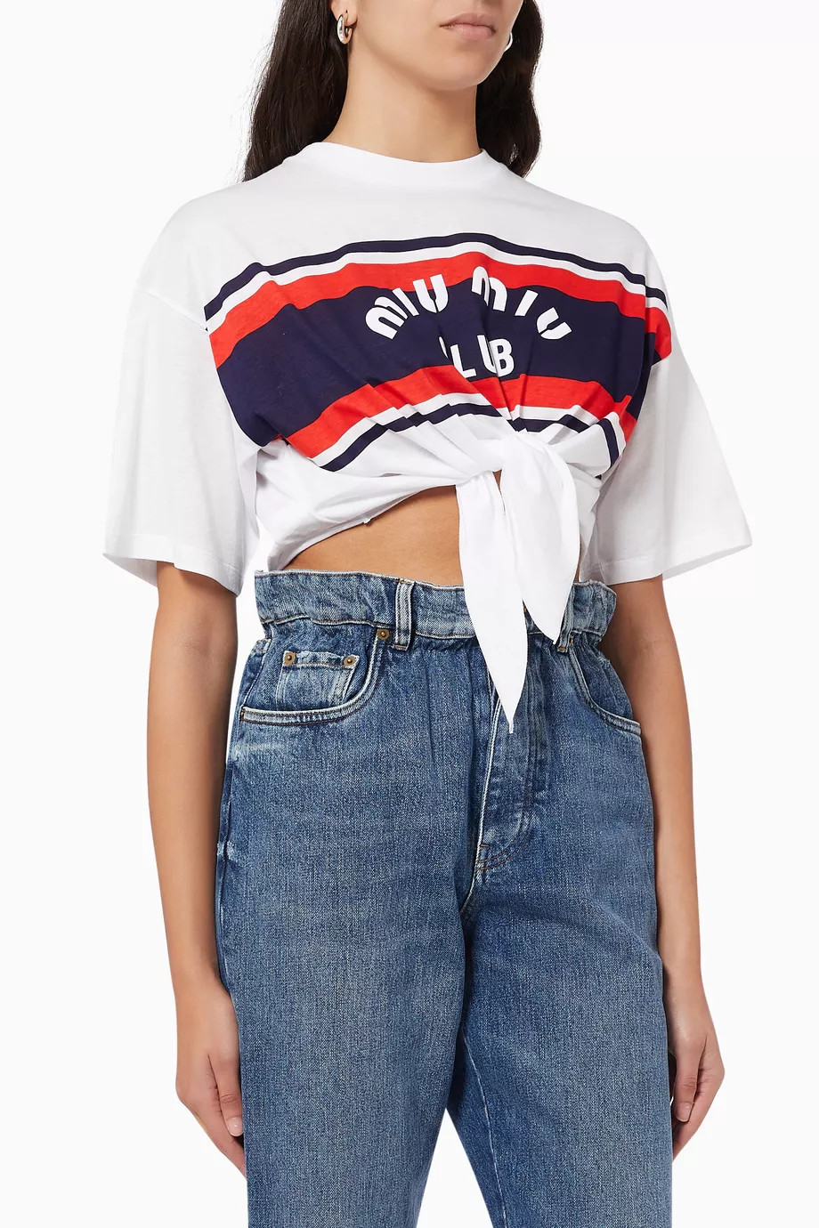 MIU MIU CLUB クロップドTシャツ Sサイズ ホワイト Miu Miu ホワイト