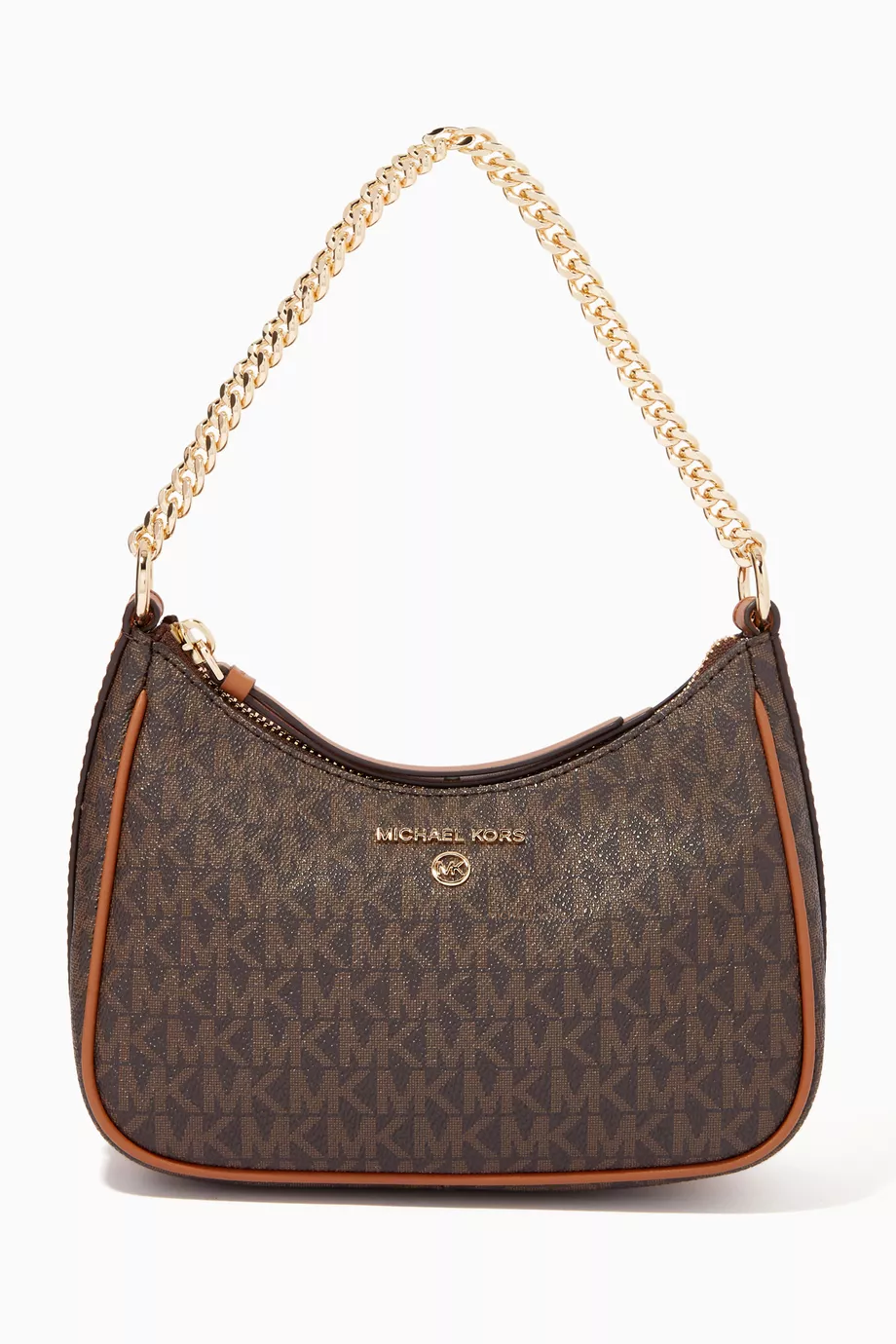 Buy Michael Kors Brown Small Jet Set Charm Shoulder Bag in Logo Canvas For Women Online Ounass Oman