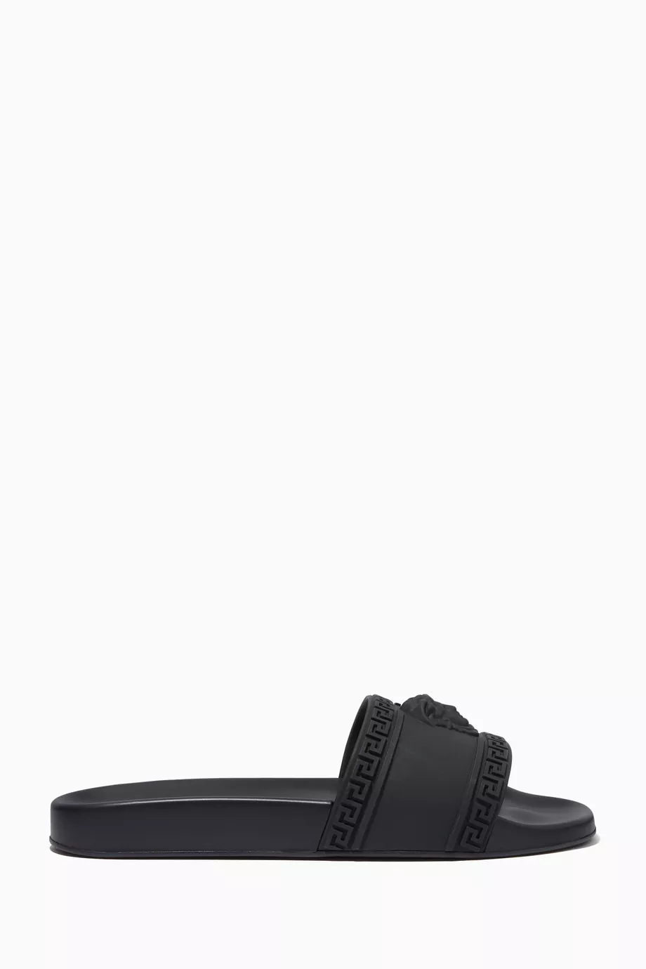 Buy Versace Black Palazzo Pool Slides in PU Online for Men Ounass Oman
