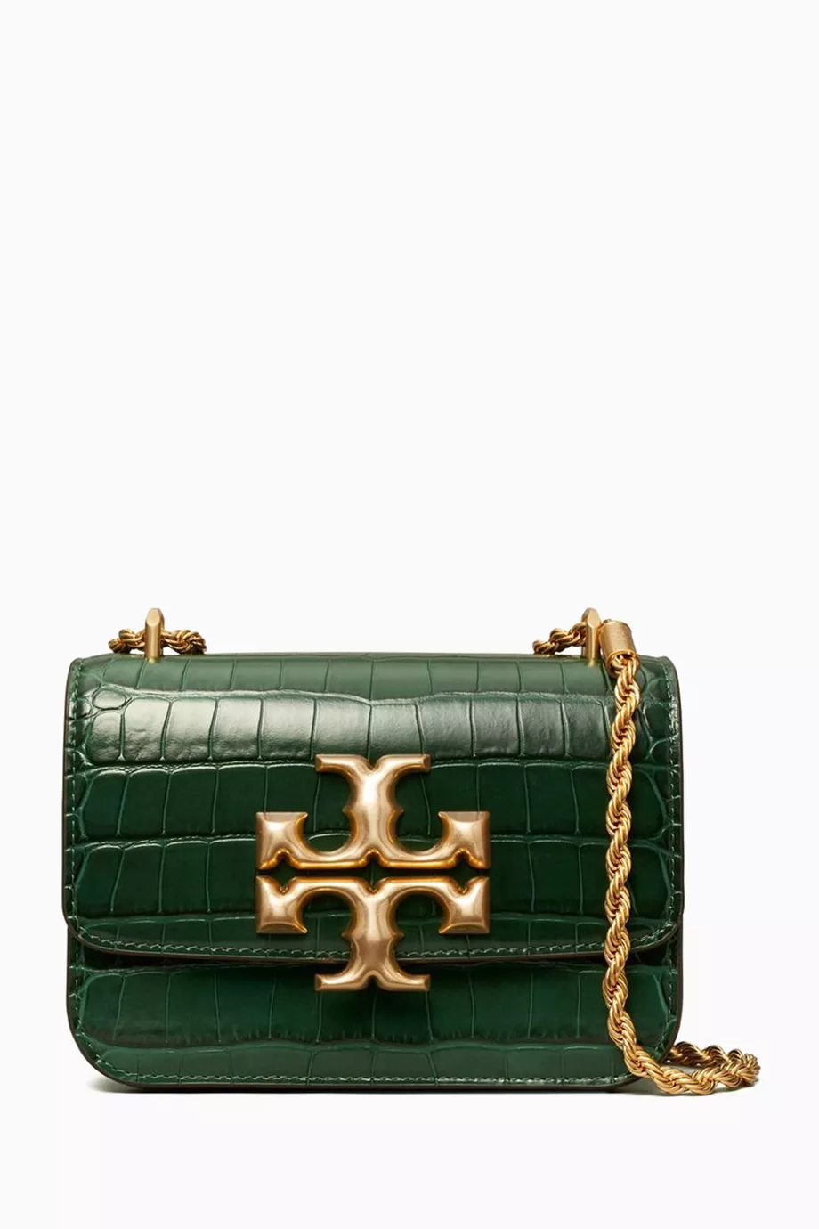 Buy Tory Burch Green Eleanor Bag in Croc-embossed Leather For