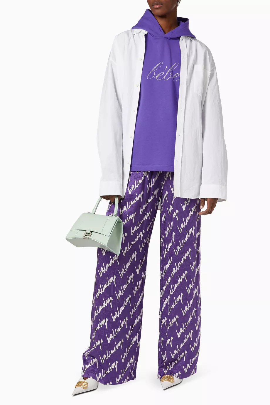 Buy Balenciaga Purple Bébé Hoodie in Cotton Fleece For Women