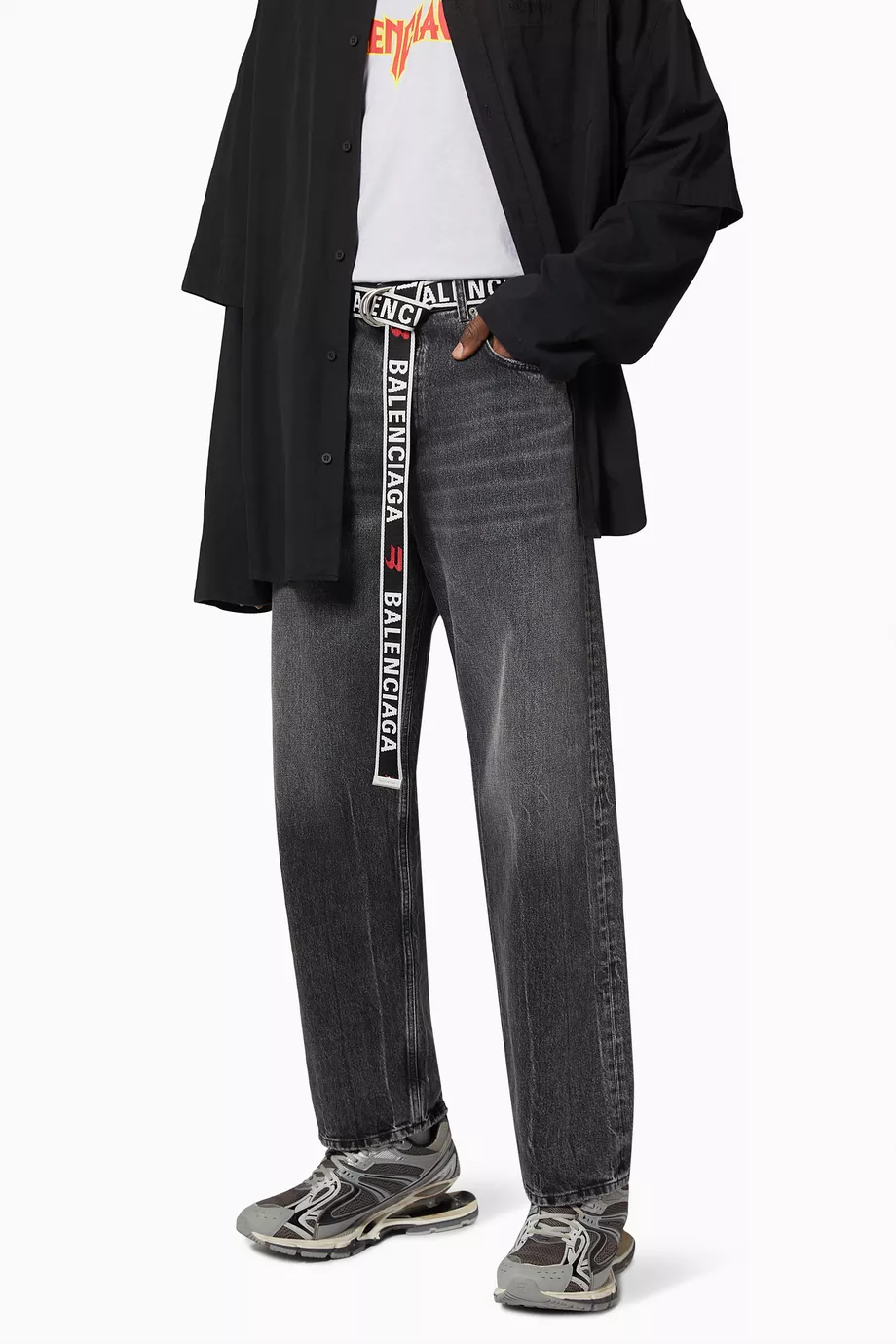 小物 BALENCIAGA D RING BELT GREY BLACK Men's D Ring Belt in Grey | Balenciaga US