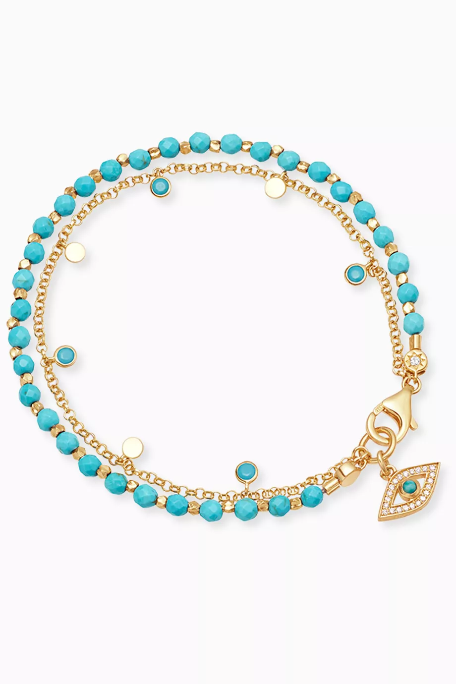 Buy Astley Clarke Gold Biography Evil Eye Turquoise Bracelet in 18kt Gold Vermeil Online for Women Ounass Oman