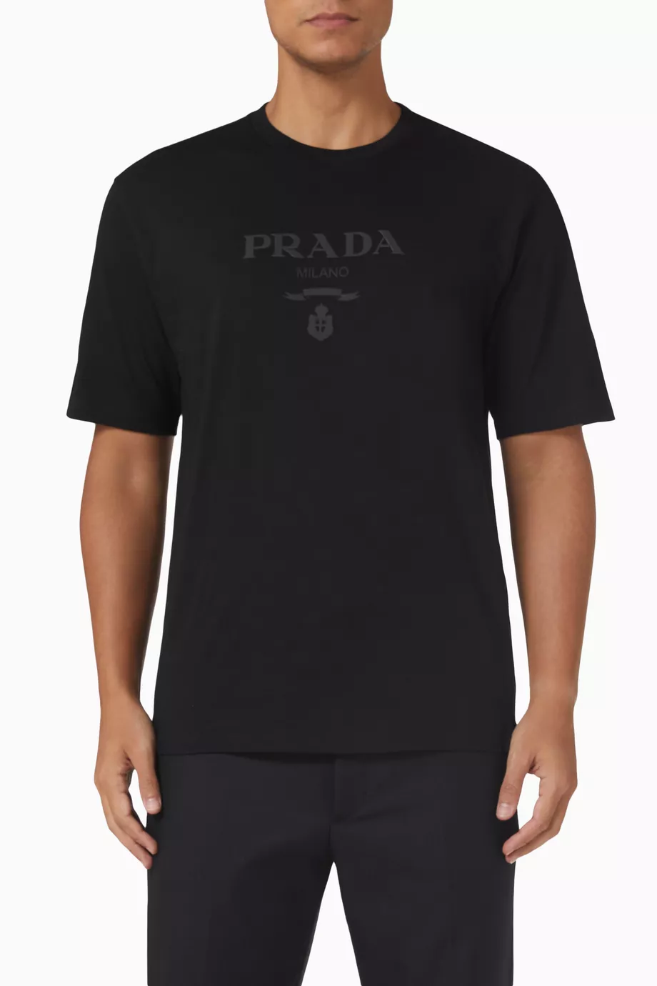 Buy Prada Black T shirt in Cotton Jersey For Men Online Ounass Oman