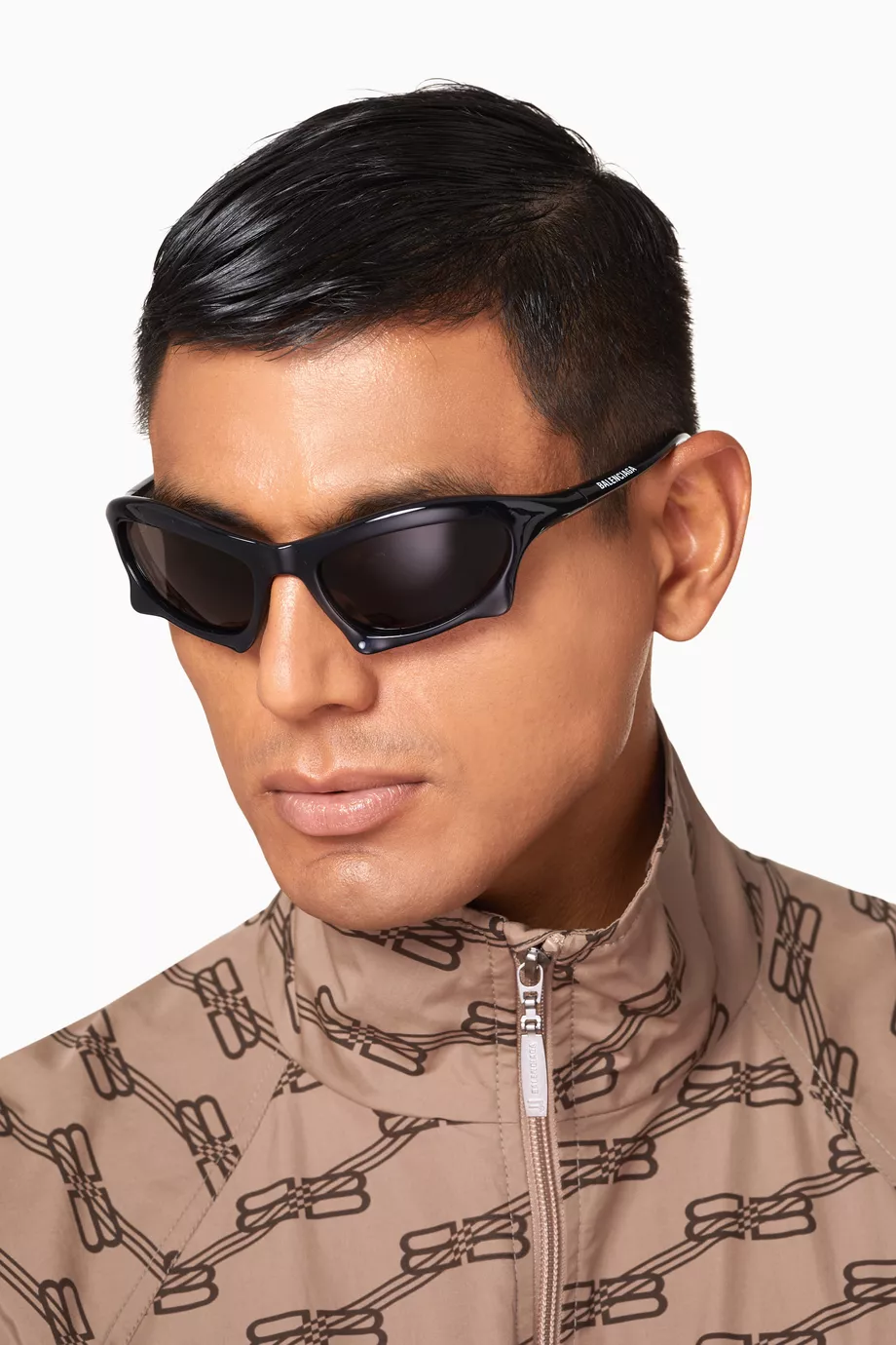 Buy Balenciaga Black Bat Rectangle Sunglasses in Nylon For UNISEX