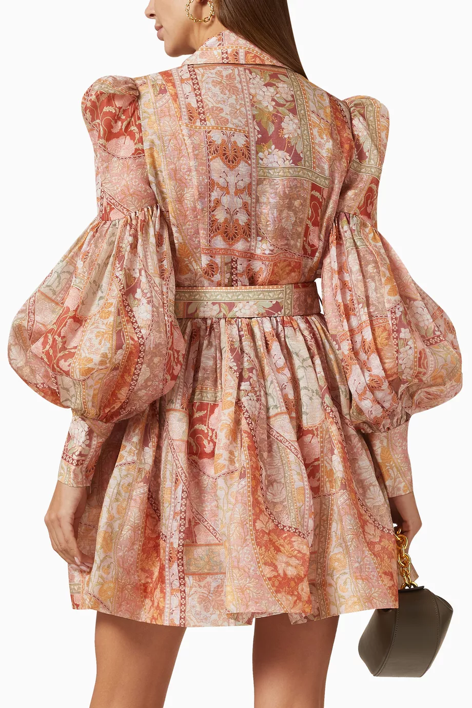 Buy Zimmermann Multicolour Kaleidoscope Tuxedo Frill Mini Dress in Linen  Blend For Women Online | Ounass Oman