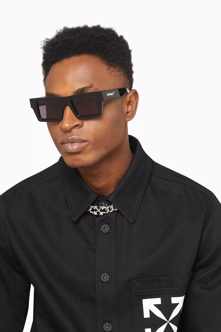 OFF-WHITE Nassau サングラス　ラッパー Buy Off-White Black Nassau Sunglasses in Acetate For Men Online