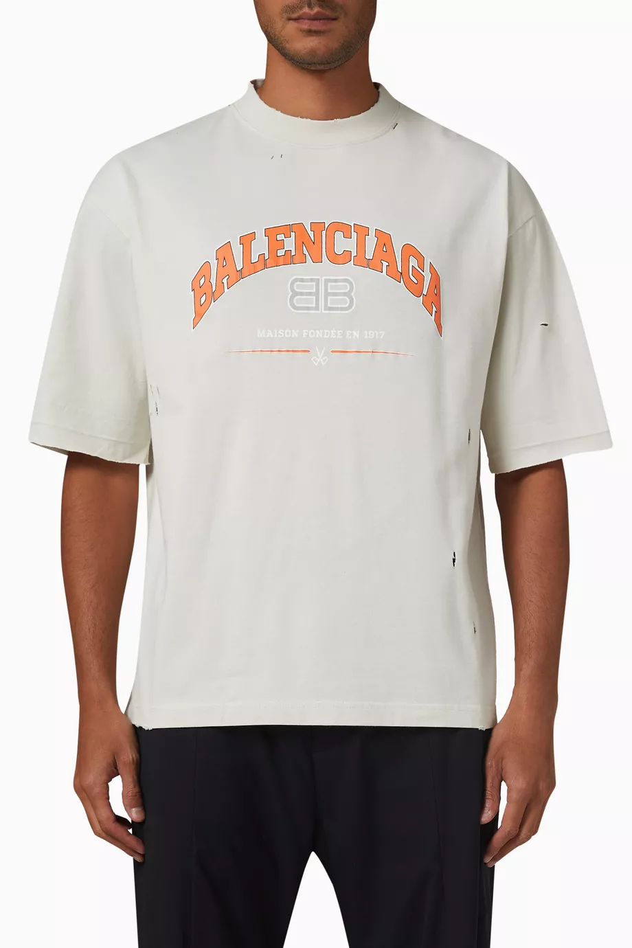Buy Balenciaga Neutral Maison Balenciaga Medium Fit T-shirt in
