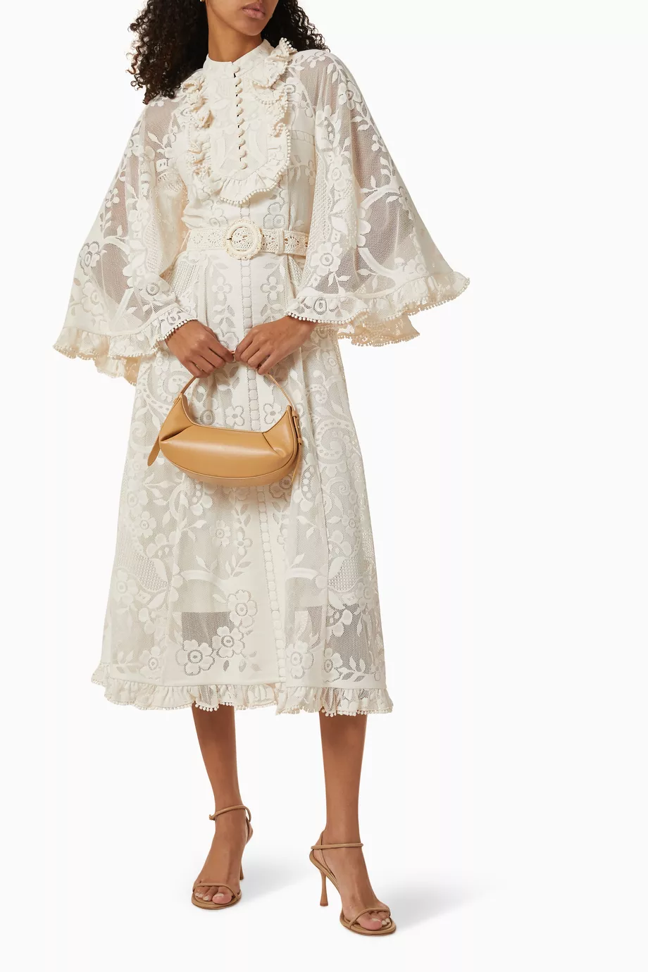 zimmermann tiggy lace dress Zimmermann Tiggy Belted Lace Ruffle Mini Dress