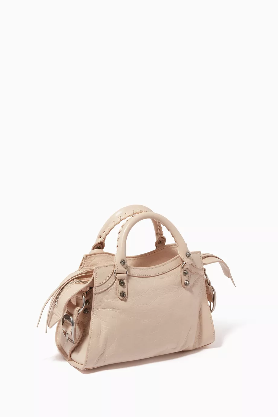 Buy Balenciaga Neutral Neo Cagole XS Handbag in Arena Lambskin For