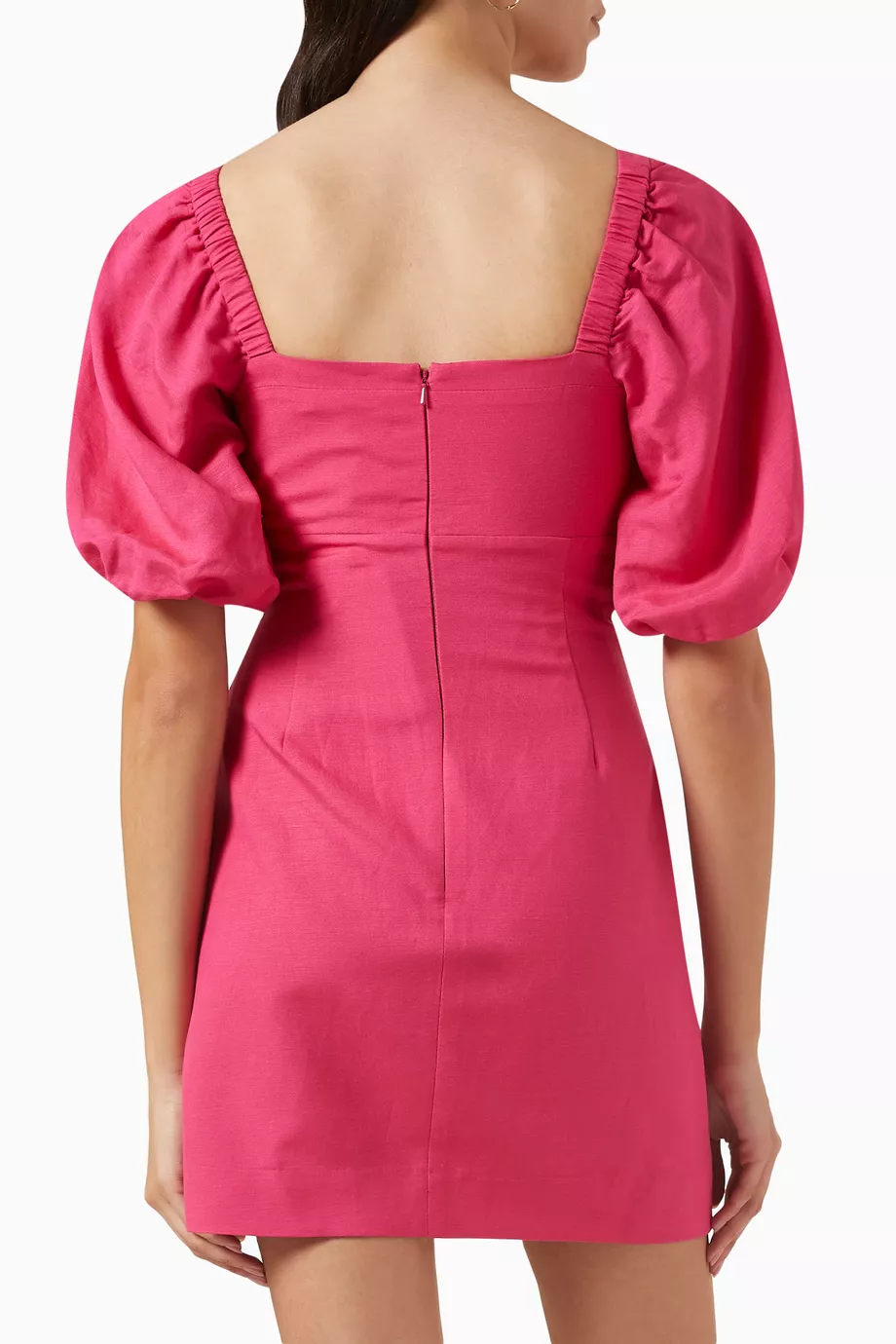 Buy Shona Joy Pink Joanine Double Twist Mini Dress in Linen-blend For Women  Online | Ounass Oman