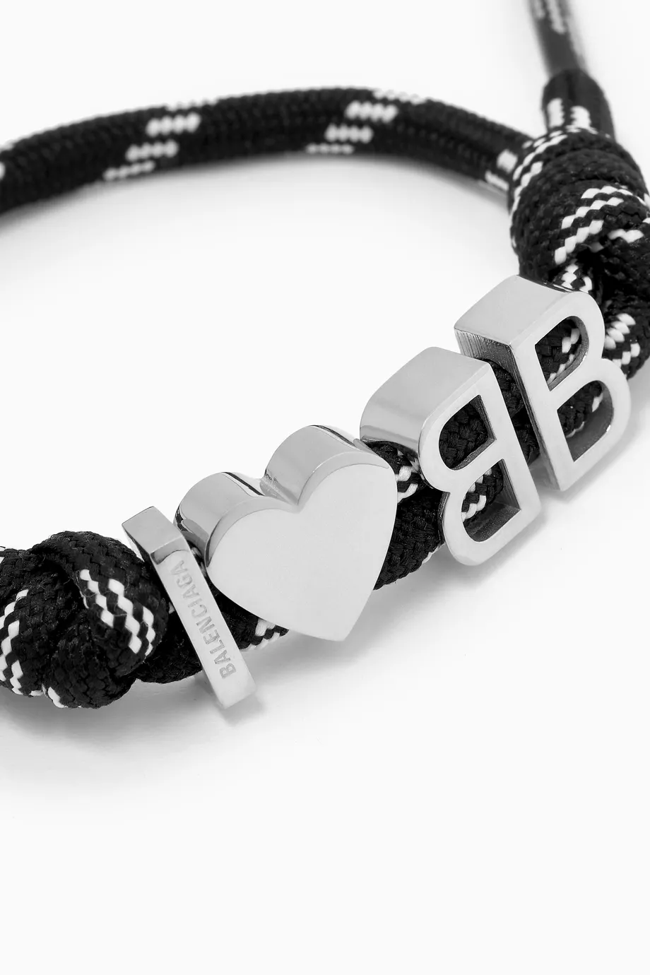 Buy Balenciaga Black I Love BB Bracelet in Brass For UNISEX Online