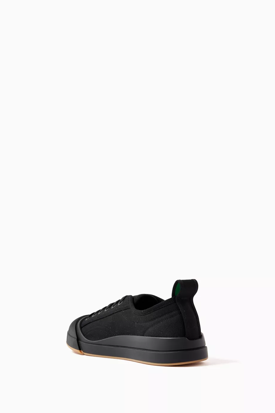 Buy Bottega Veneta Black Vulcan Sneakers in Cotton Canvas For Men