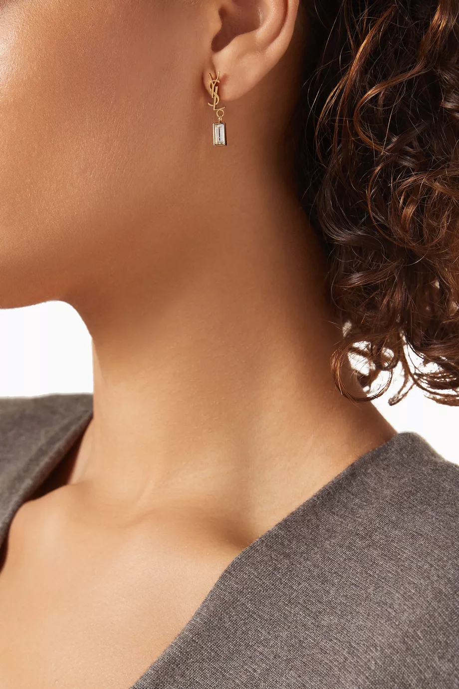 SAINT LAURENT Cassandre Single earring YSL シングルピアス Buy SAINT LAURENT Gold Cassandre Single Earring in Metal For