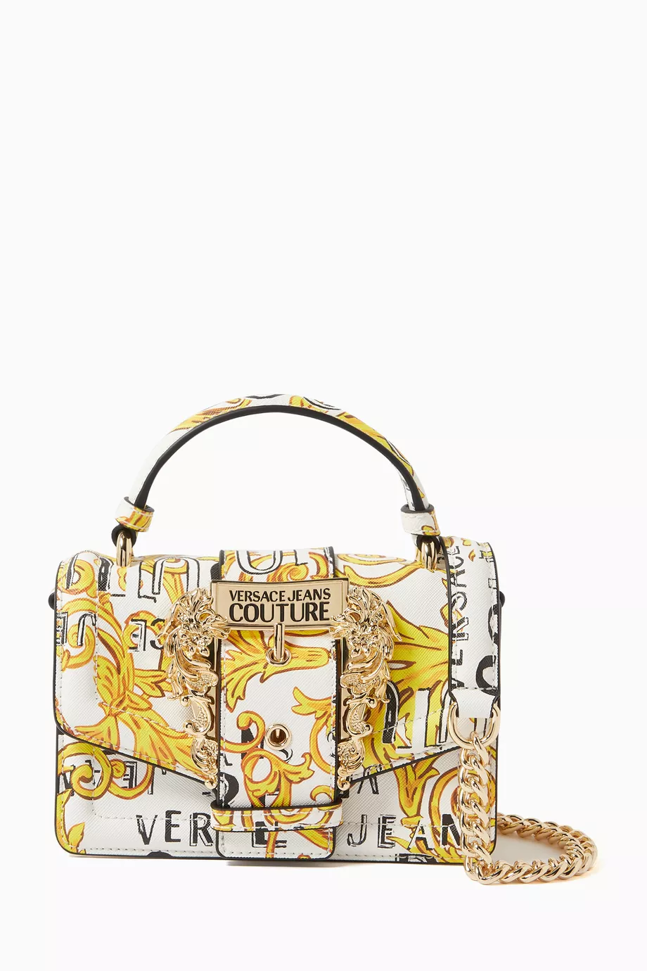 Buy Versace Jeans Couture White Medium Couture 01 Crossbody Bag in Leather For Women Online Ounass Oman