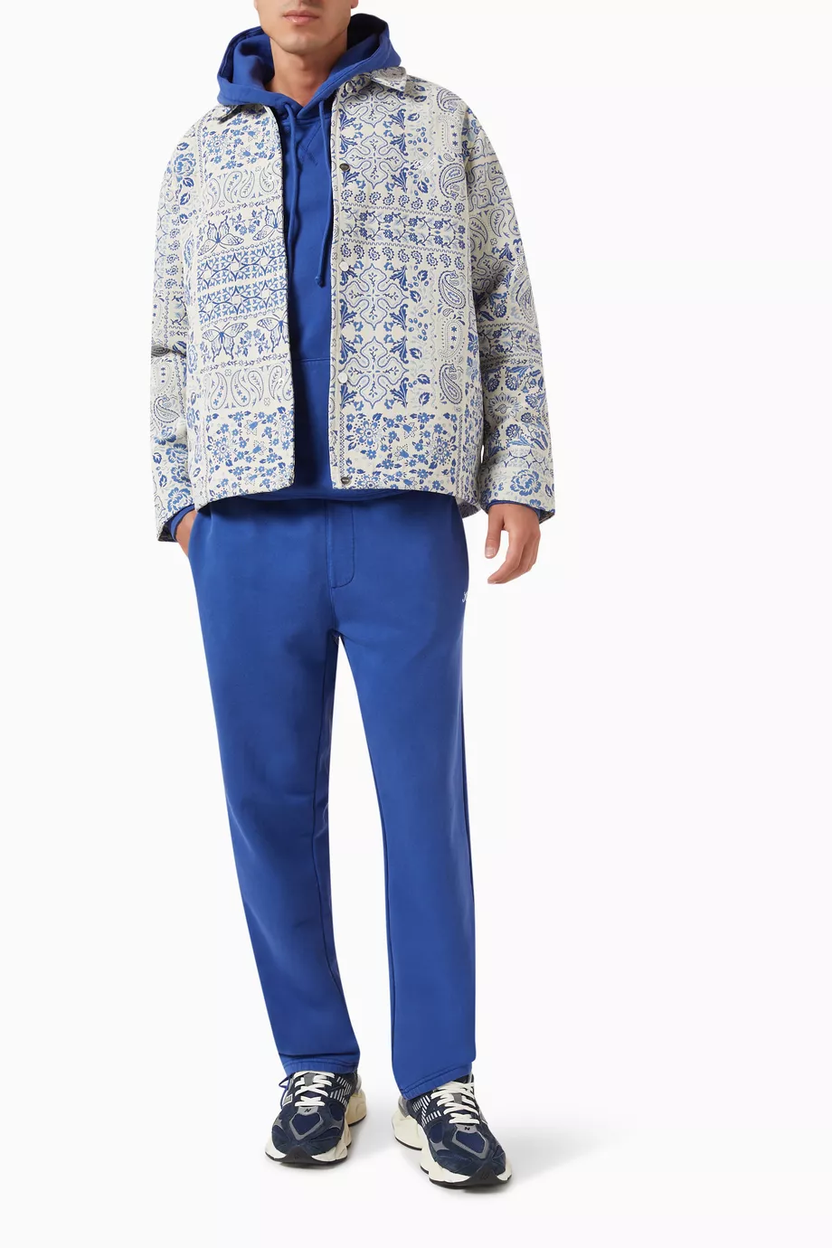 Buy Kith Neutral Tapestry Coaches Jacket in Cotton-blend Jacquard