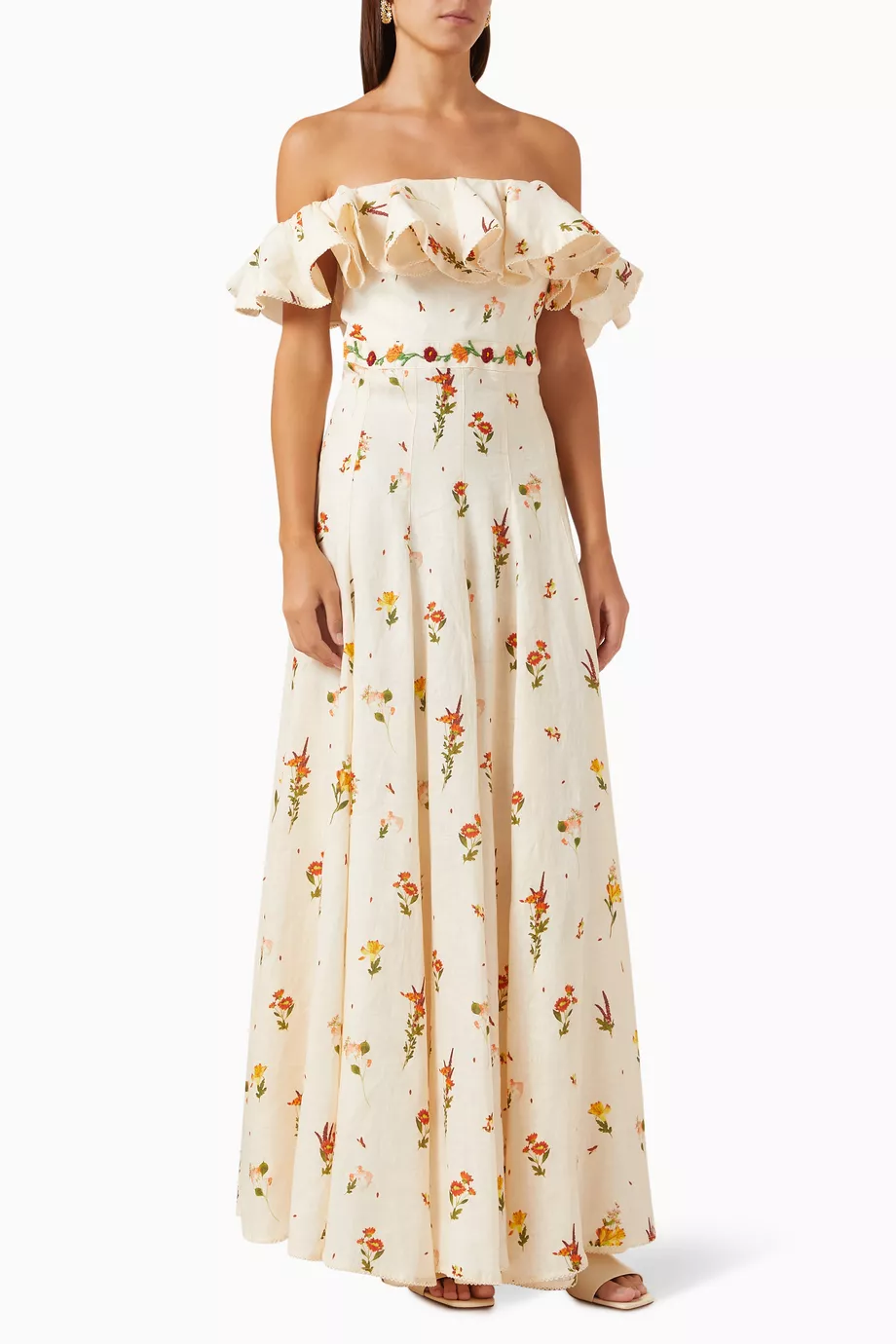 Buy Agua by Agua Bendita Neutral Oro Clementina Maxi Dress in Linen For  Women Online | Ounass Oman