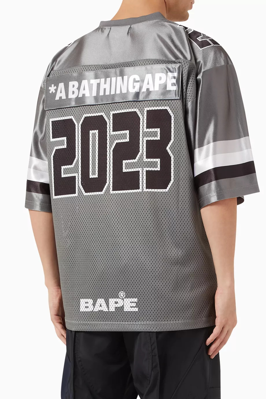 Buy A Bathing Ape Grey BAPE Football Jersey in Polyester For Men