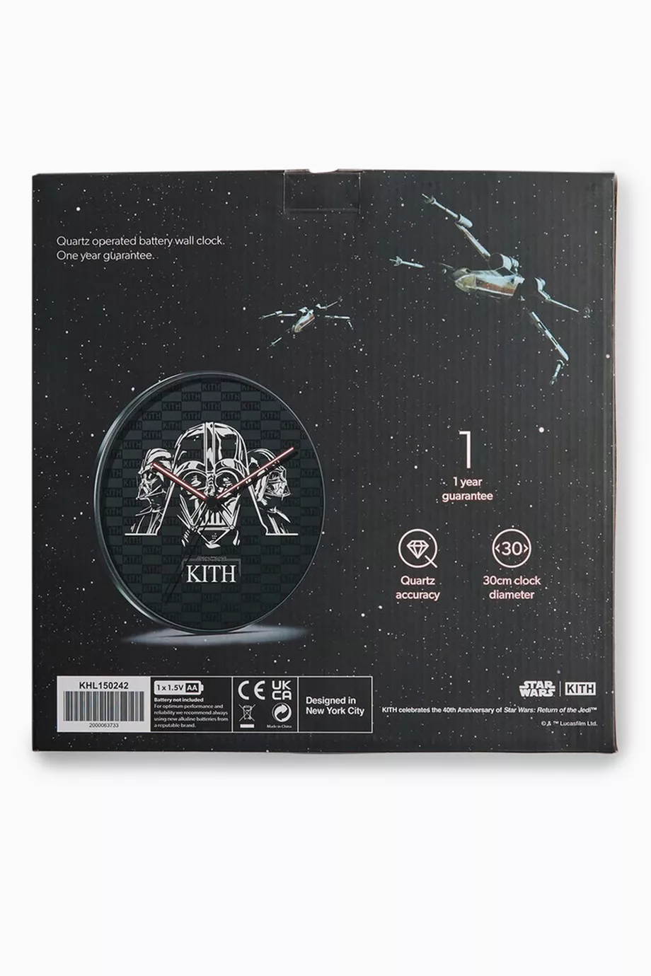 Buy Kith Black x Star Wars Darth Vader™ Wall Clock For Men Online