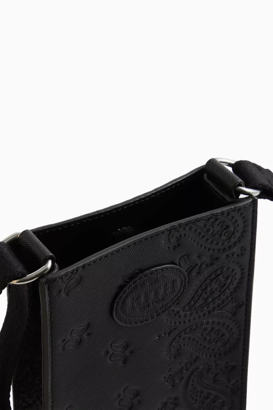 Buy Kith Black Mini Paisley Emmett Shoulder Bag in Leather For Men
