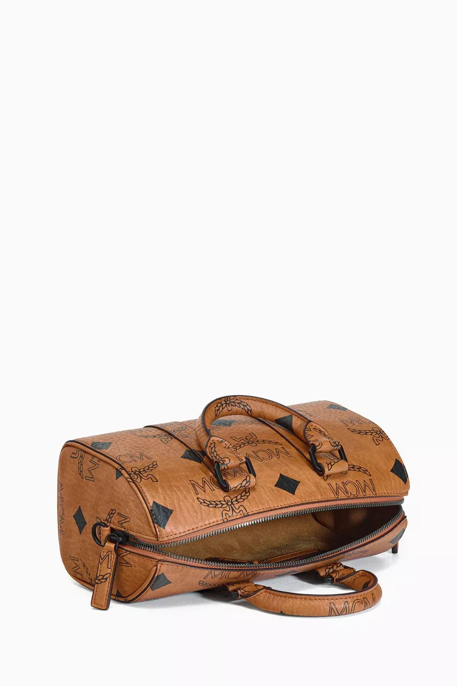 Buy MCM Brown Small Aren Boston Bag in Maxi Visetos Canvas For