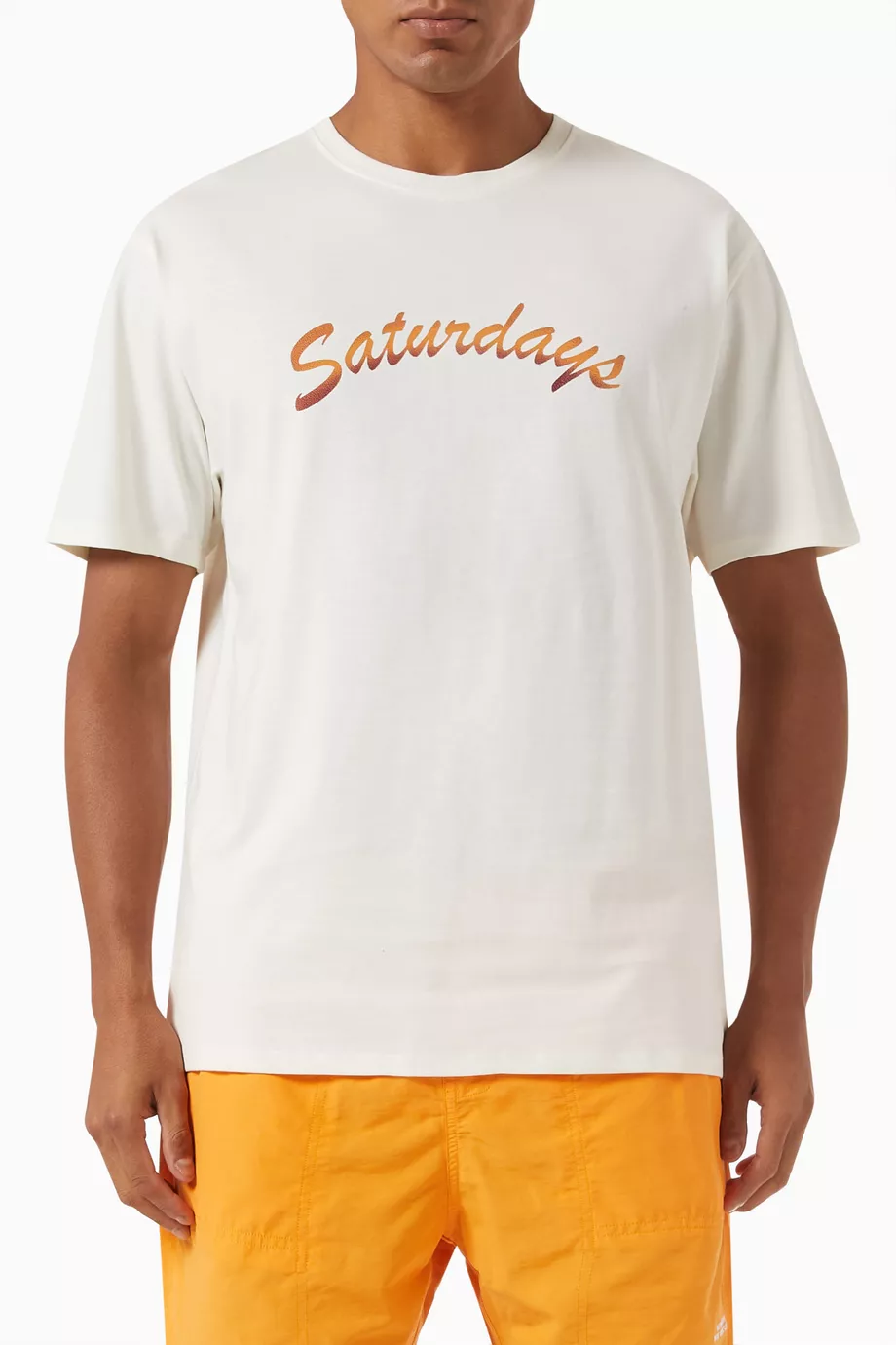 Buy Saturdays NYC Neutral Graphic Logo Print T shirt in Cotton Jersey For Men Online Ounass Oman