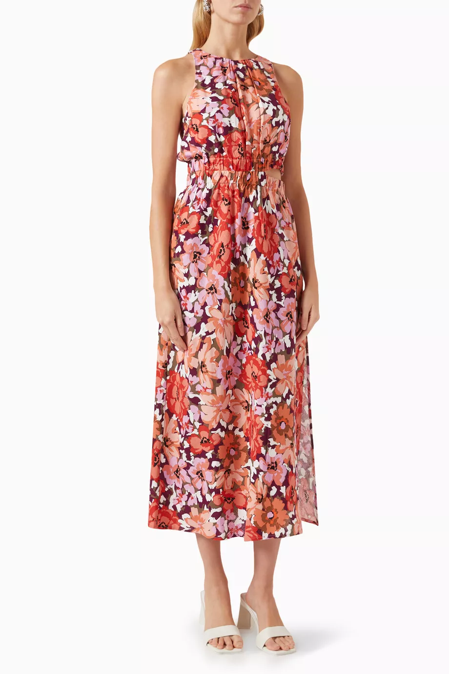 Buy Minkpink Multicolour Zanita Floral-print Midi Dress in Viscose-linen  Blend For Women Online | Ounass Oman