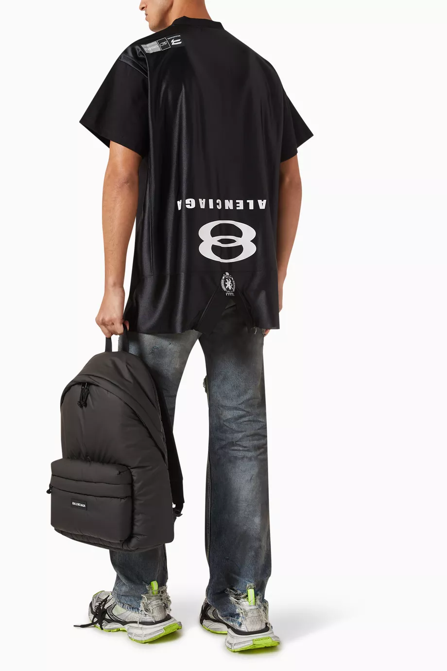 Buy Balenciaga Black Unity Sports Icon Deconstructed T-Shirt in