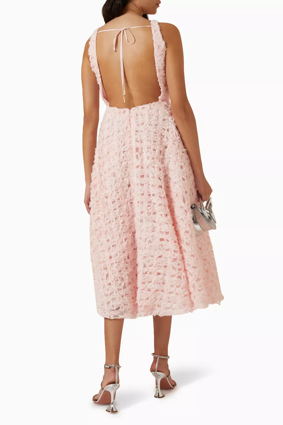 Buy Aje Pink Quintette Backless Midi Dress in Chiffon and Organza For Women  Online | Ounass Oman