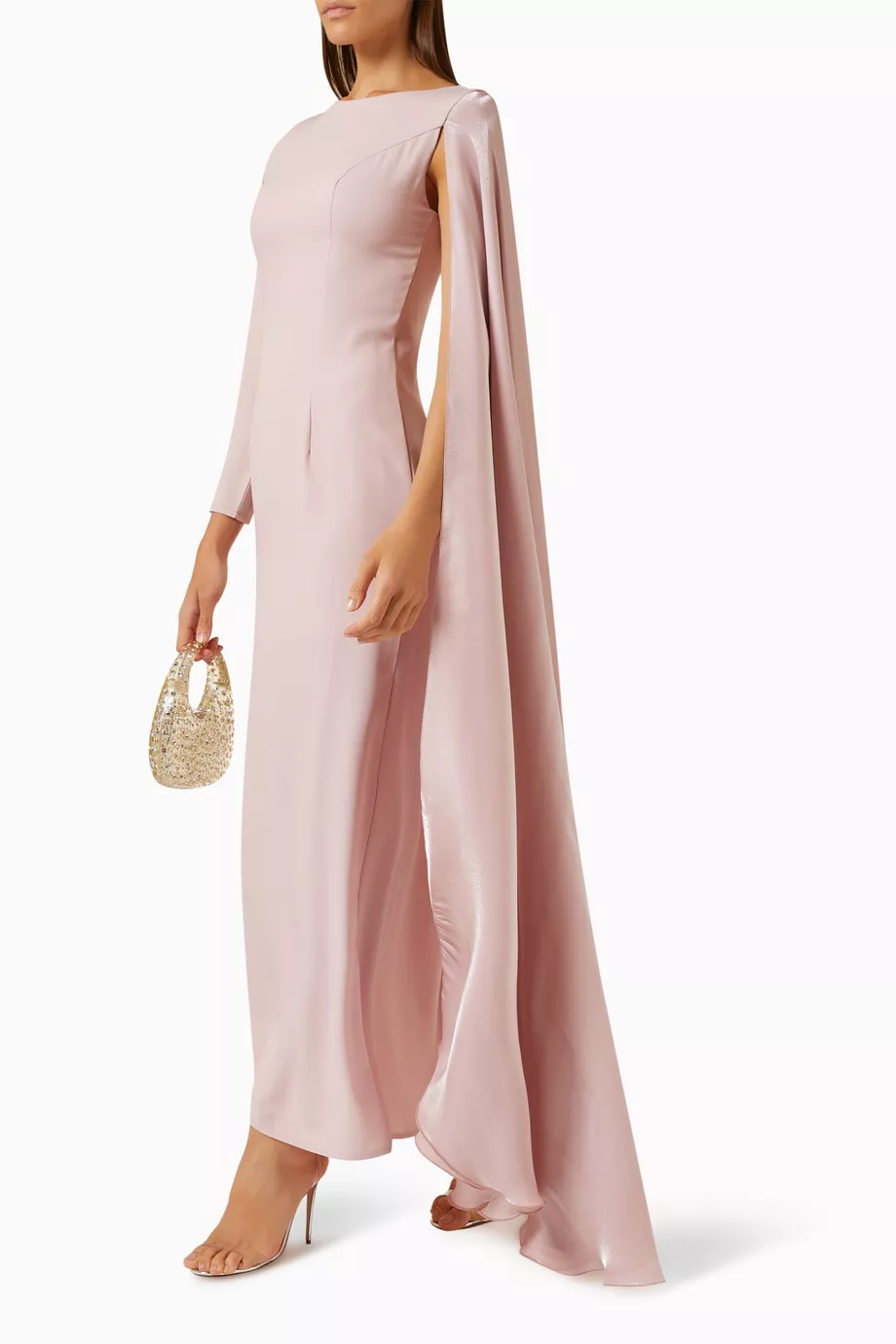 Buy Amri Pink Cape-sleeve Maxi Dress For Women Online | Ounass Oman
