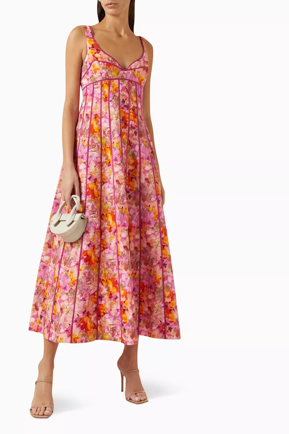 acler hansley midi dress Buy Acler Pink Hansley Midi Dress in Viscose Linen-blend For Women Online