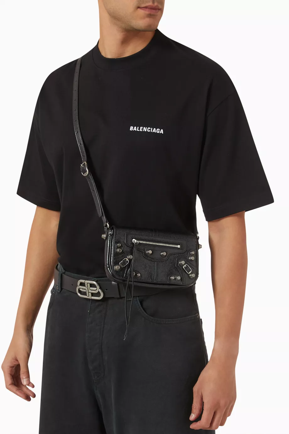Buy Balenciaga Black Le Cagole Mini Flap Bag in Arena Lambskin For 