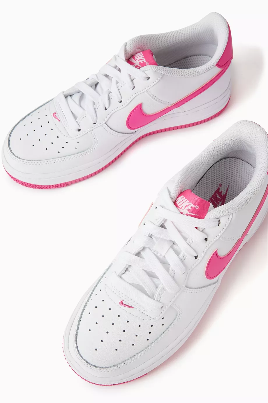 Buy Nike White Kids Air Force 1 Sneakers in Leather For Girls Online Ounass Oman