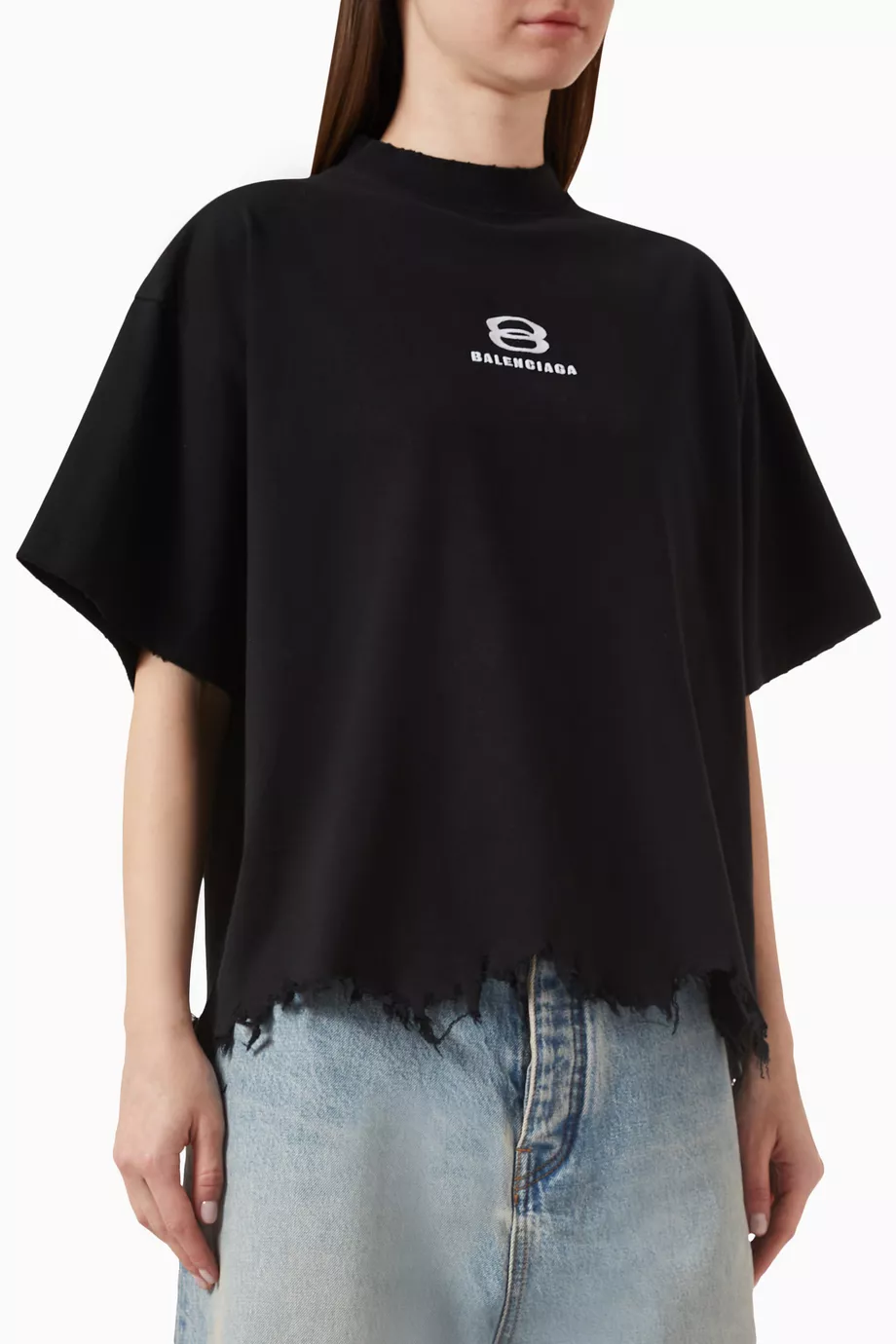 Buy Balenciaga Black Unisex Unity Sports Icon Cropped Large Fit T