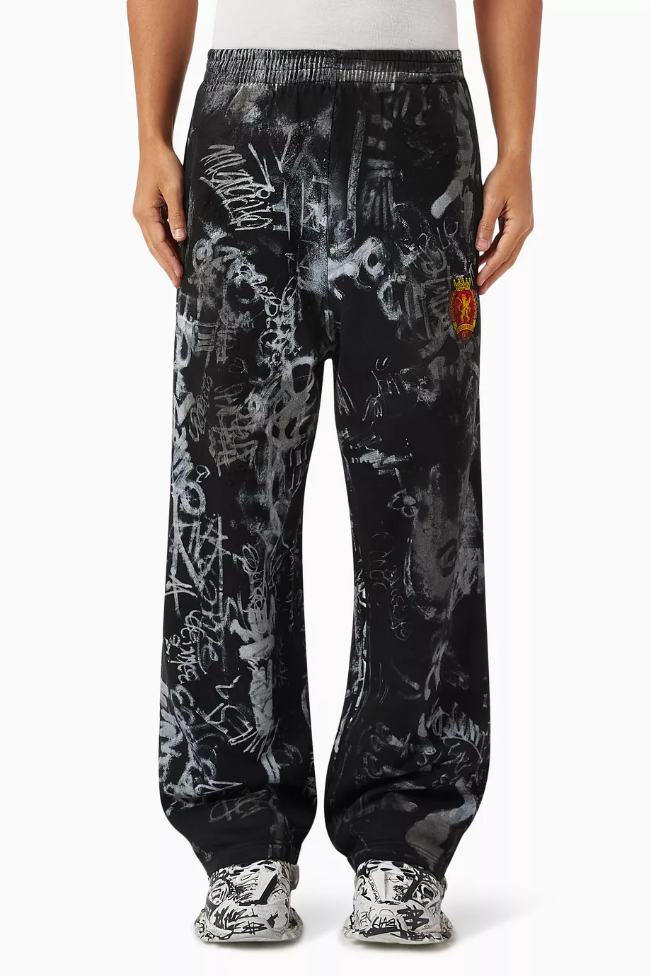 Buy Balenciaga Black Skater Baggy Sweatpants in Fleece For Men 