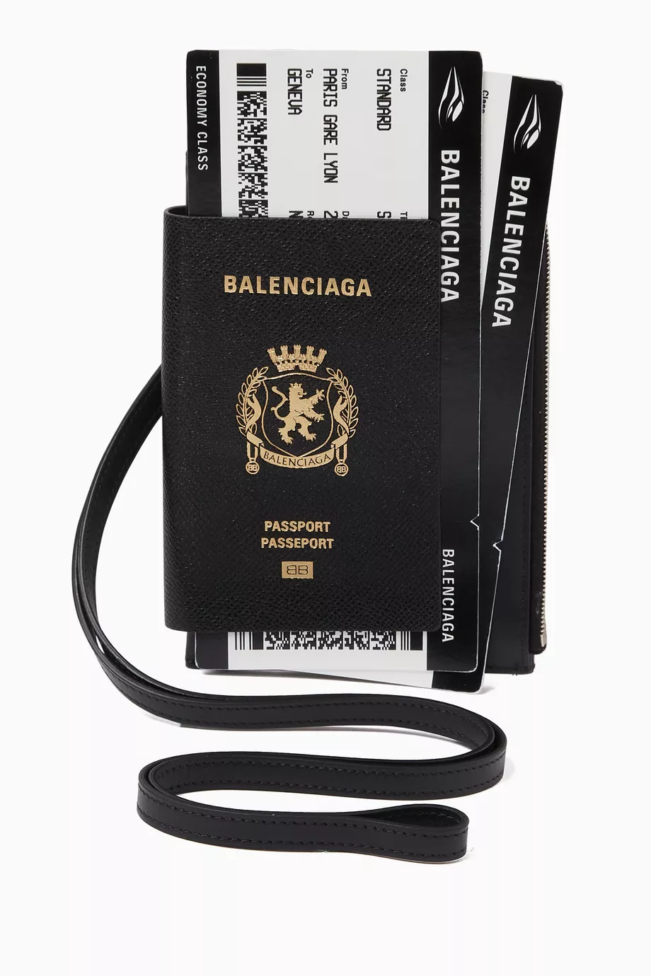 小物 BALENCIAGA PASSPORT PHONE HOLDER Men's Passport Phone Holder in Black | Balenciaga US