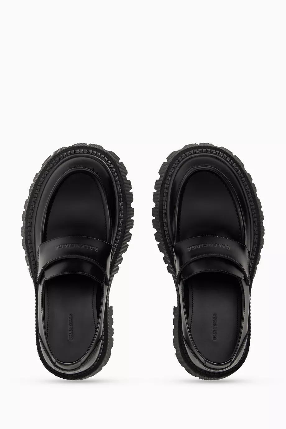 Buy Balenciaga Black Tractor Loafers in Leather For Men Online