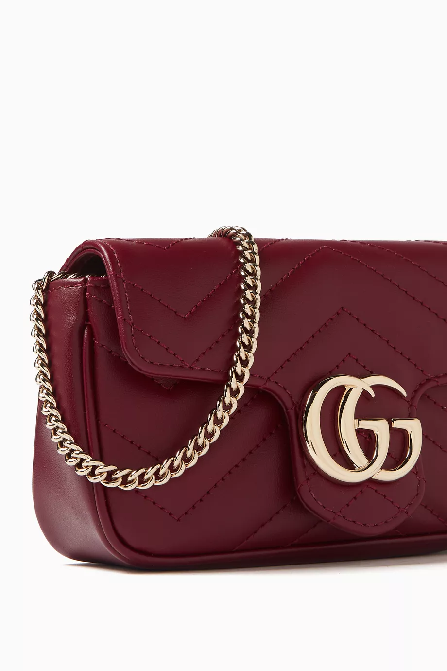 Buy Gucci Burgundy Super Mini GG Marmont 2.0 Shoulder Bag in