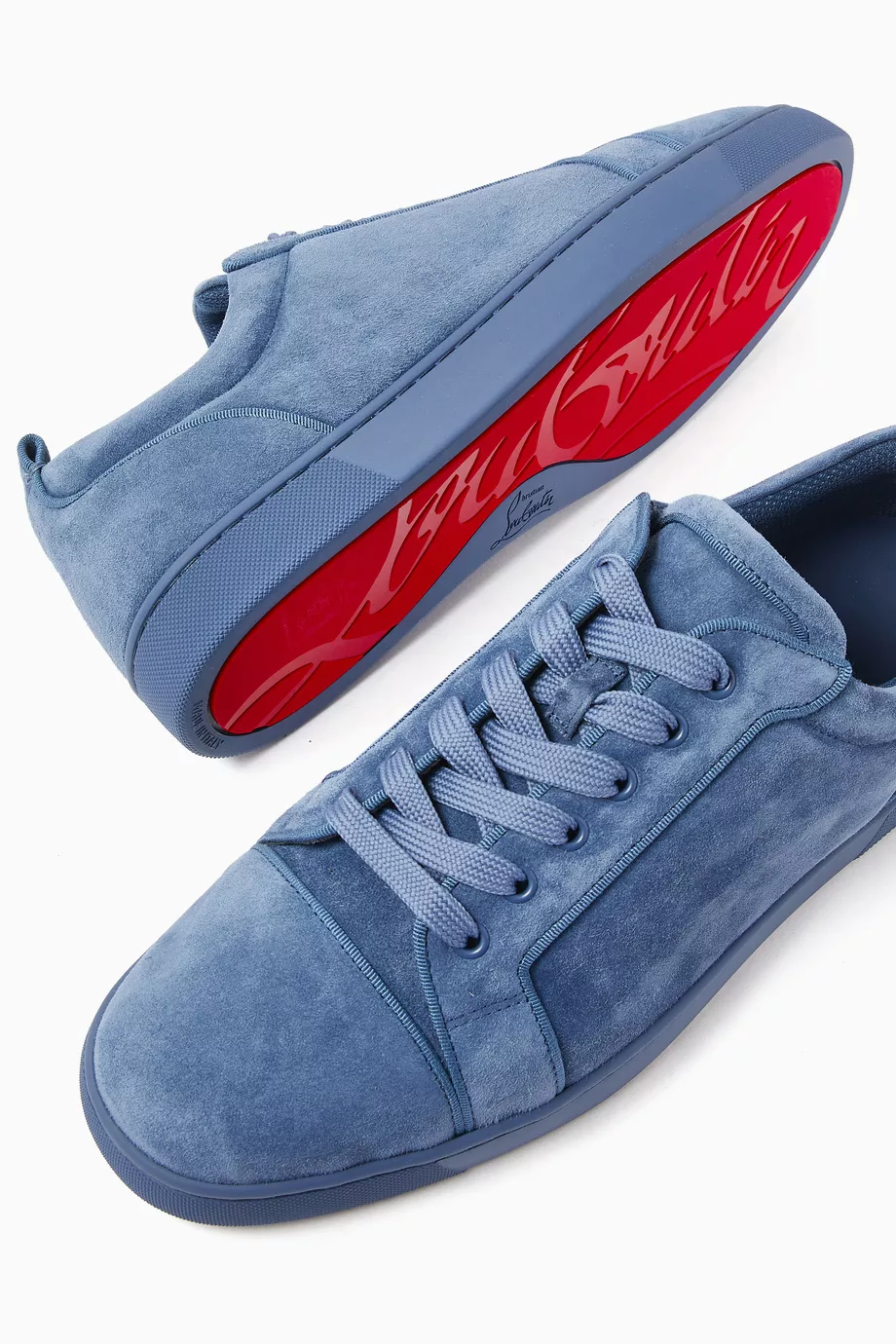Buy Christian Louboutin Blue Louis Junior Low-Top Sneakers in