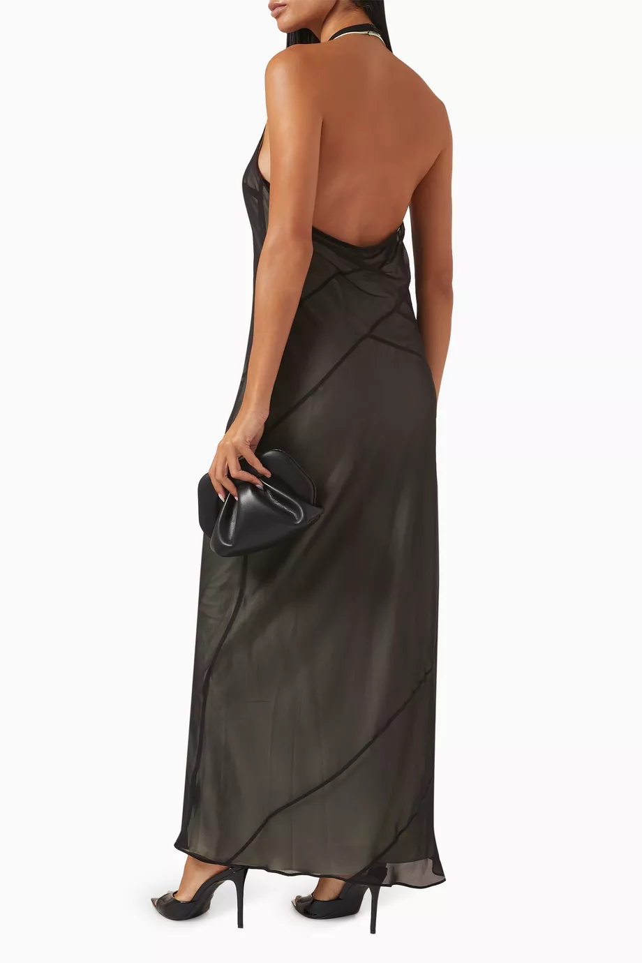 sir strobe silk chiffon maxi dress SIR. Strobe Gown in Lemon