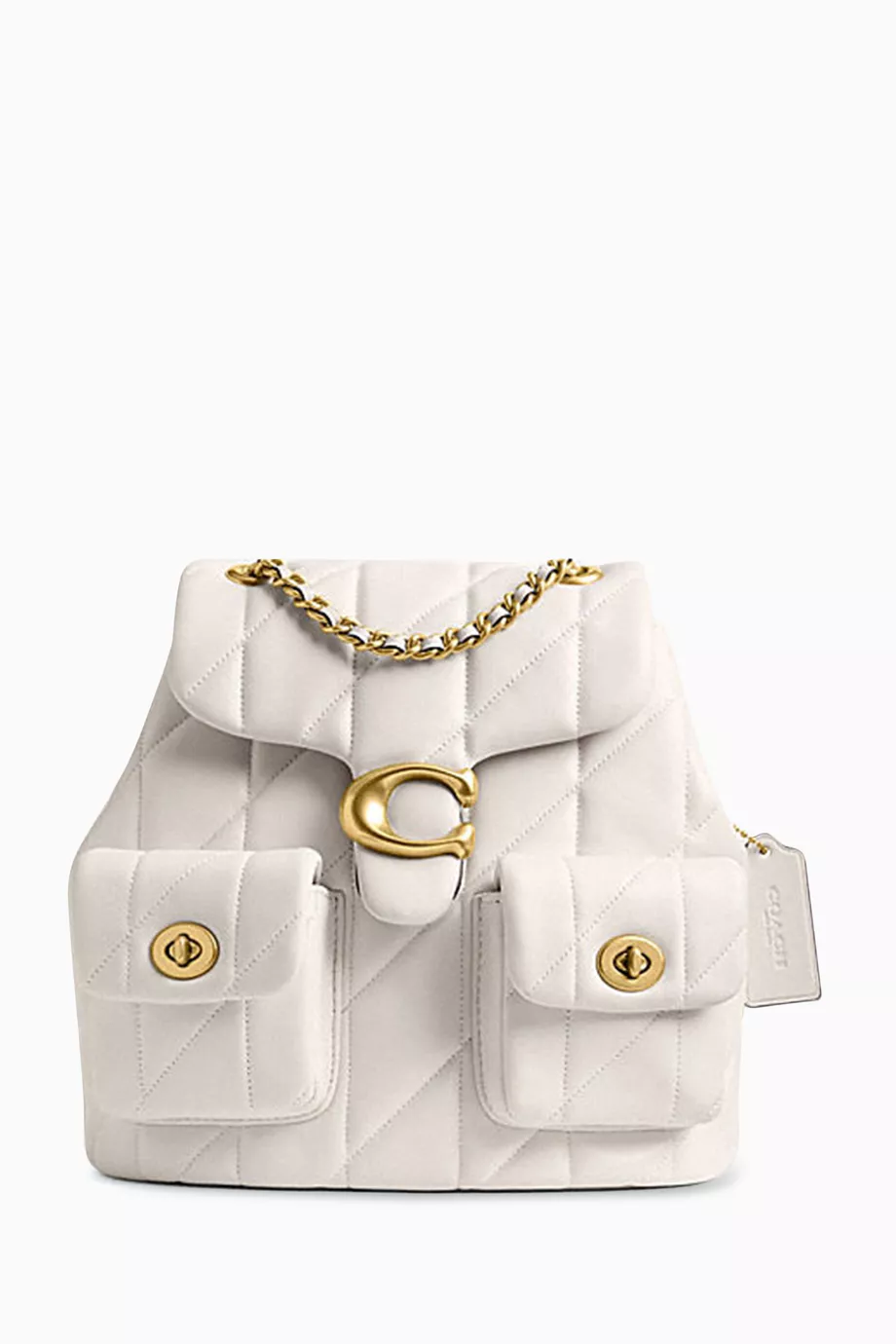 Buy Coach White Tabby Quilted Backpack in Leather For Women Online Ounass Oman