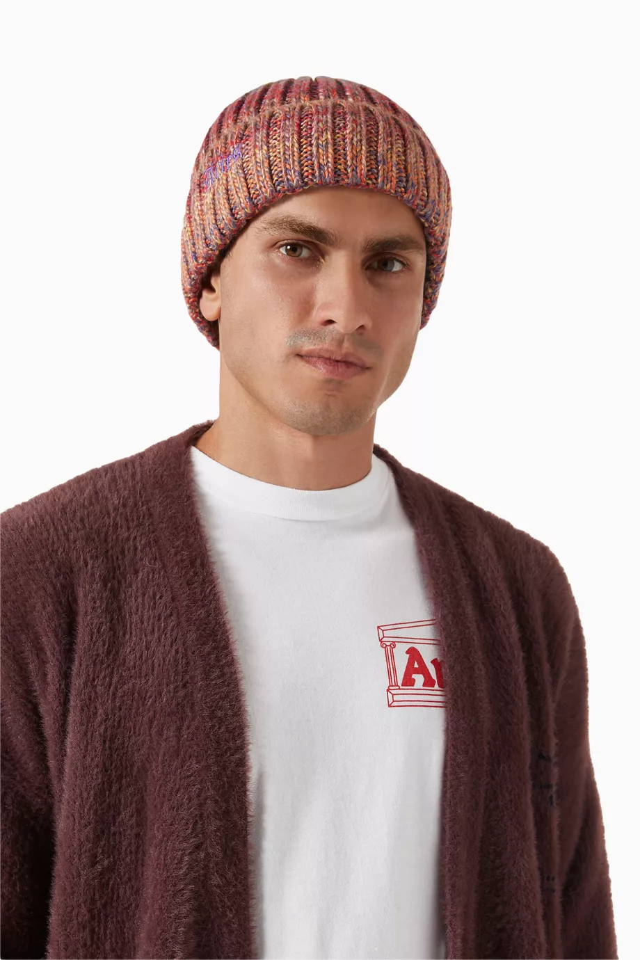 Buy Aries Multicolour Space Dye Beanie in Rib Knit For Men Online