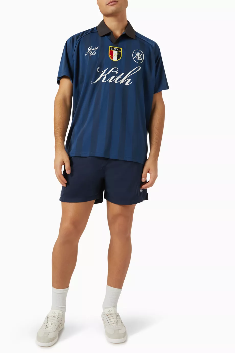 Buy Kith Blue Shadow Stripe Marcel Soccer Jersey For Men Online