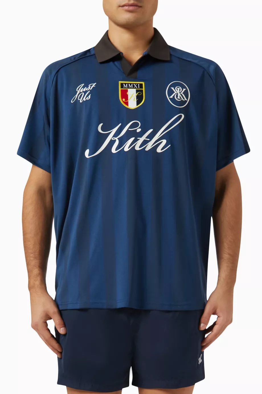 Buy Kith Blue Shadow Stripe Marcel Soccer Jersey For Men Online